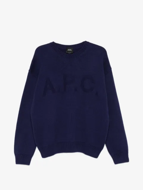 A.P.C. suéter con cuello redondo y detalle del logo