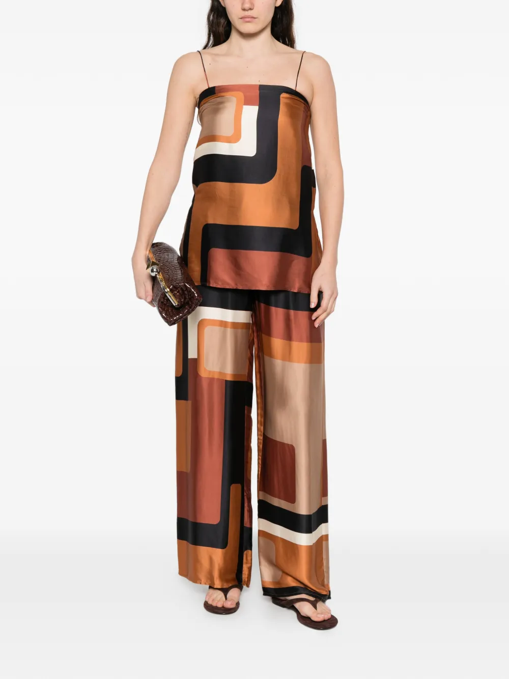 Geometric-Print Palazzo Pants 
