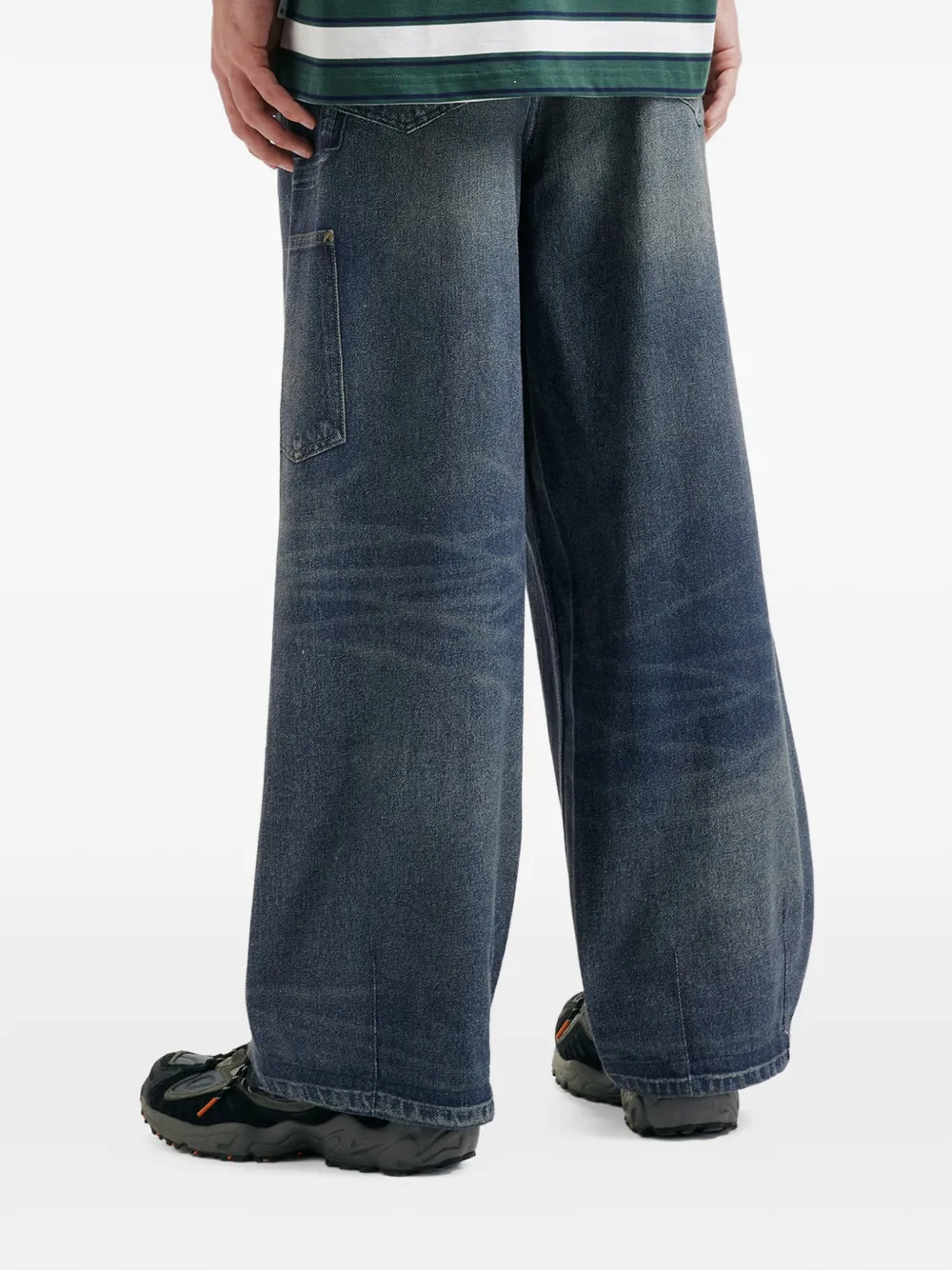 izzue Jeans met wijde pijpen en vlakken Blauw