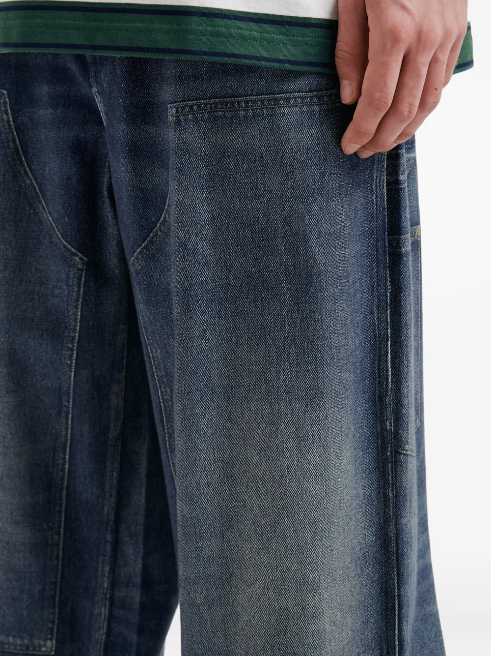 izzue Jeans met wijde pijpen en vlakken Blauw