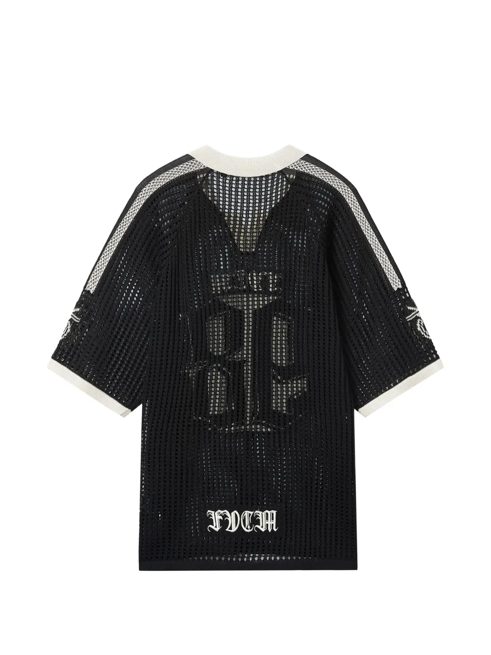 Number-Motif Open-Knit T-Shirt