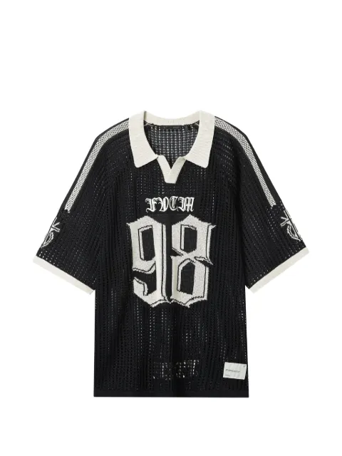 FIVE CM number-motif open-knit t-shirt