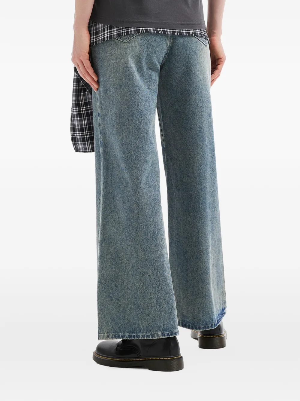 izzue Gelaagde jeans met wijde pijpen Blauw