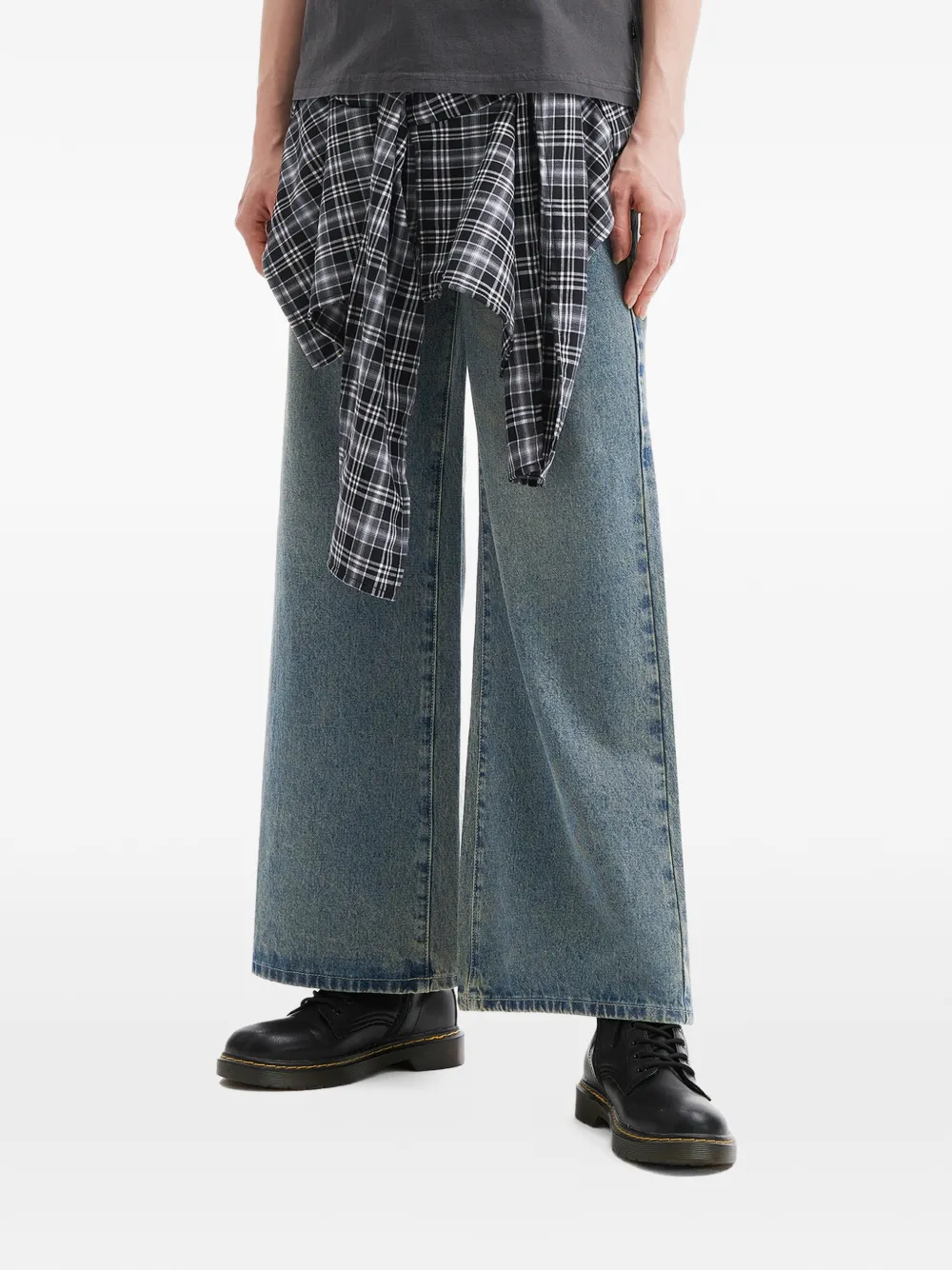 izzue Gelaagde jeans met wijde pijpen Blauw