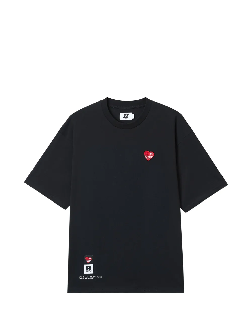 izzue logo-embroidered T-shirt - Schwarz