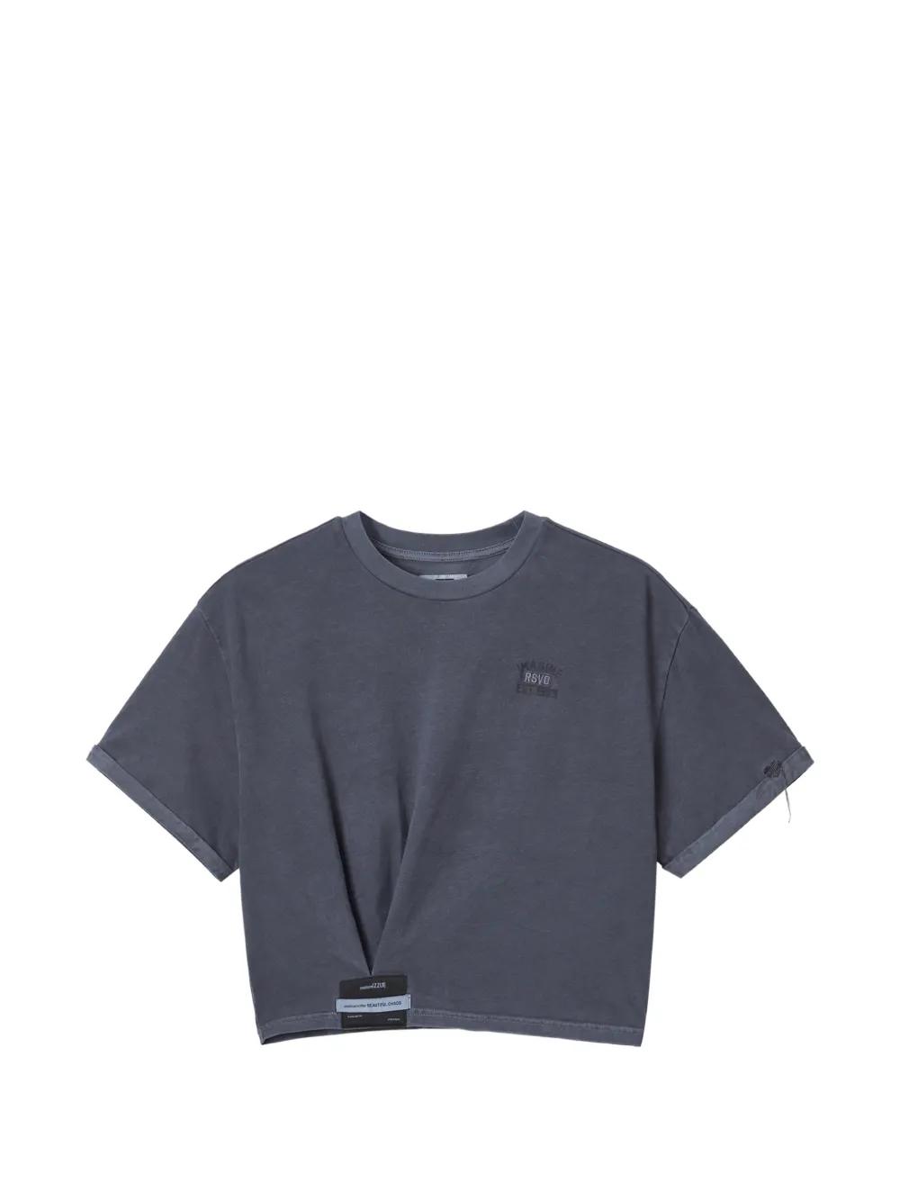 izzue rolled-sleeve twisted T-shirt - Grigio