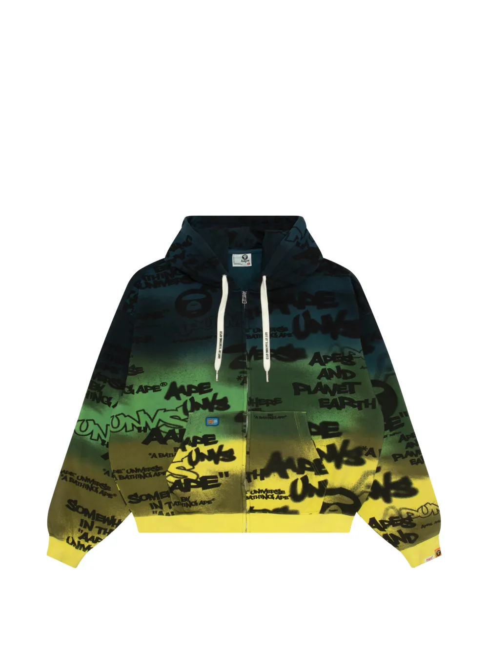 AAPE BY *A BATHING APE® printed zip hoodie - Verde