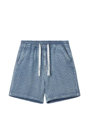 Denim Tears Mono Cotton Wreath Shorts | Blue | FARFETCH