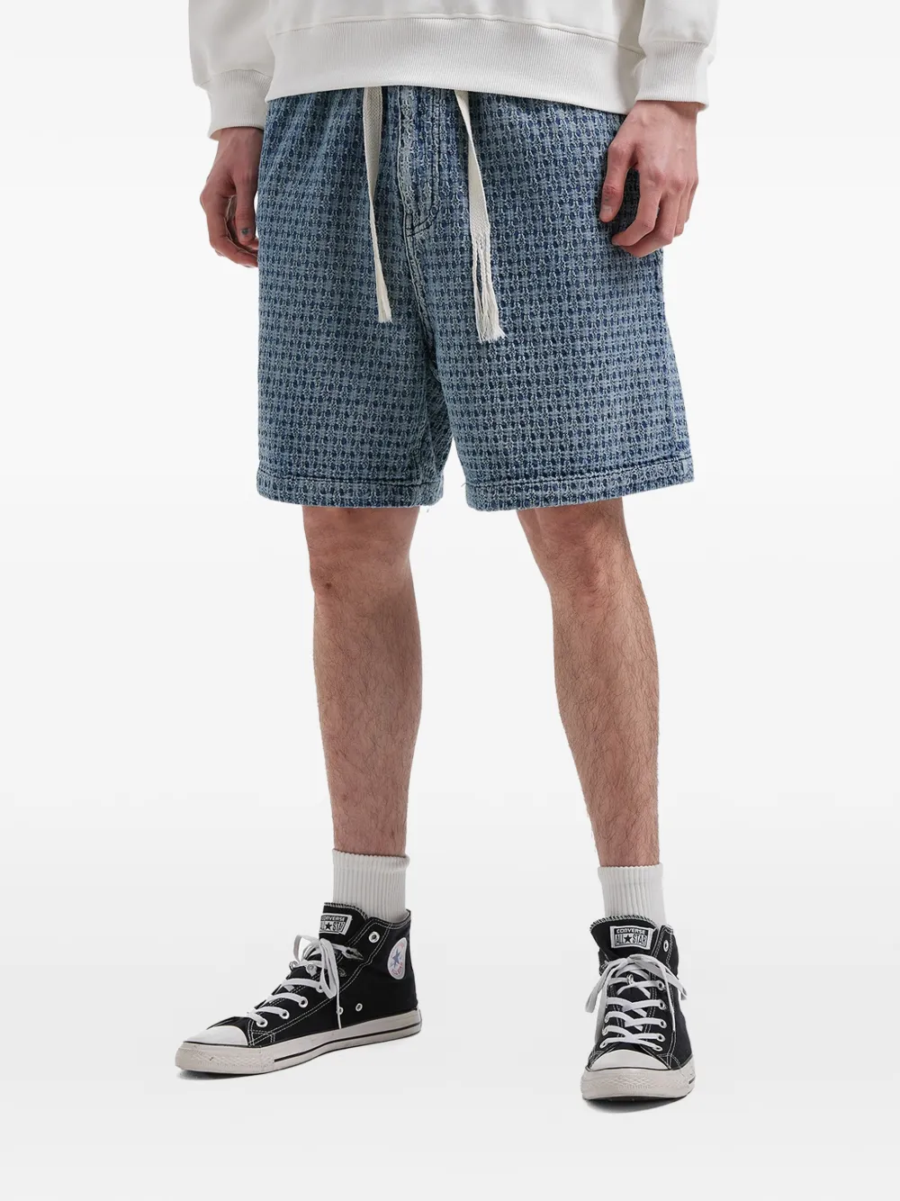  Five Cm Patterned Drawstring Shorts - Blue 