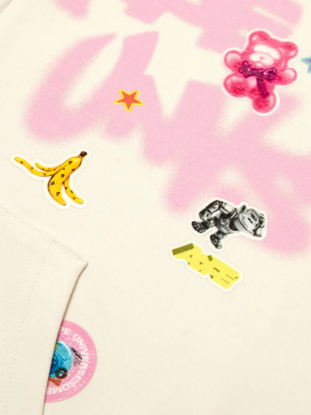  Aape By *a Bathing Ape® Appliqué Zip-up Hoodie - Neutrals 