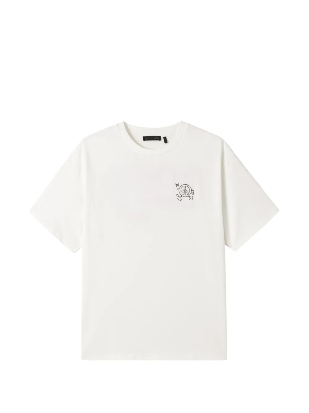 Five Cm Short-sleeved Embroidered T-shirt In White