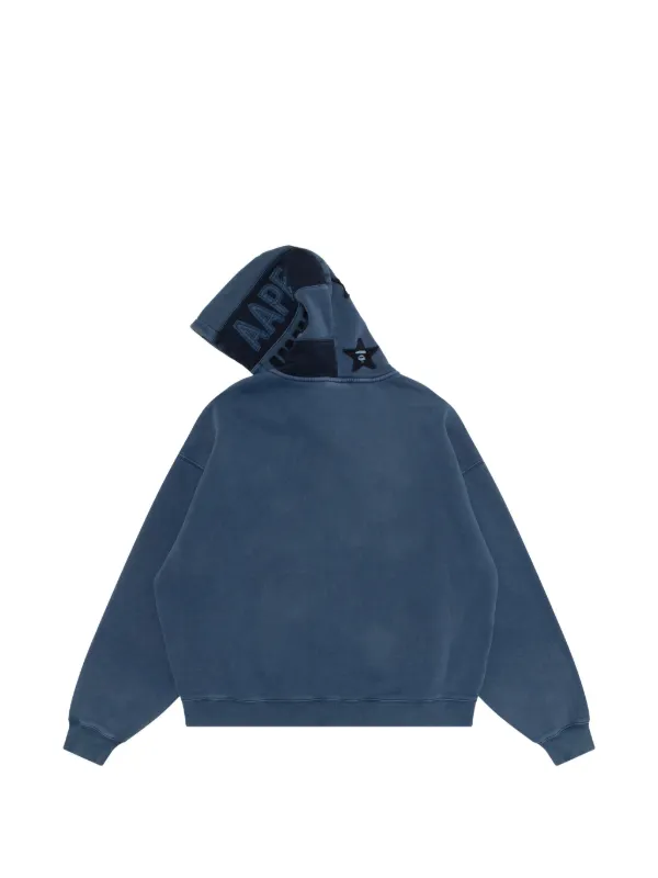 00s a bathing ape ジップパーカー 星 AAPE BY *A BATHING APE® star-appliqué zip-up Hoodie | Blue | FARFETCH