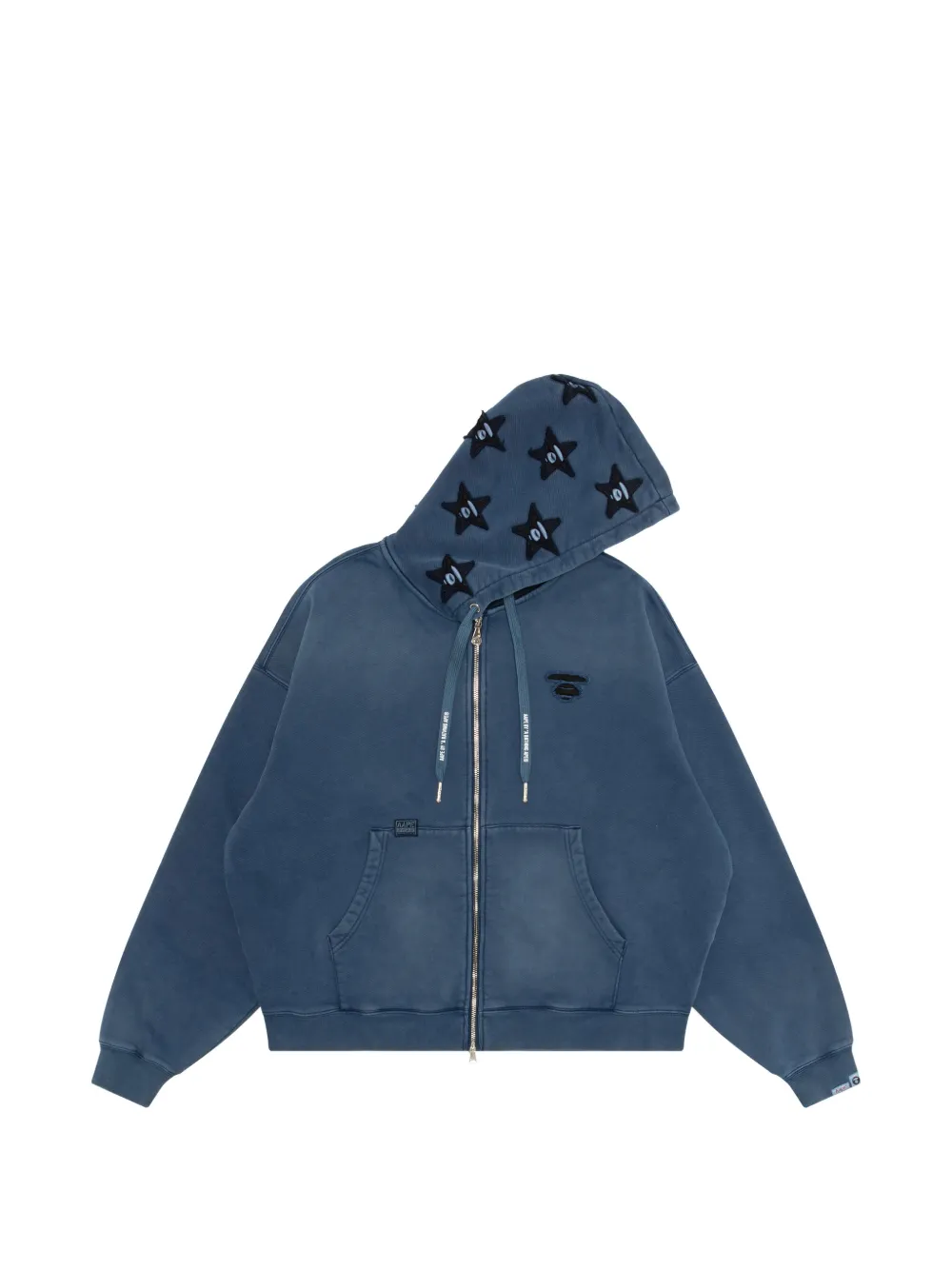 AAPE BY *A BATHING APE® star-appliqué zip-up hoodie - Blue