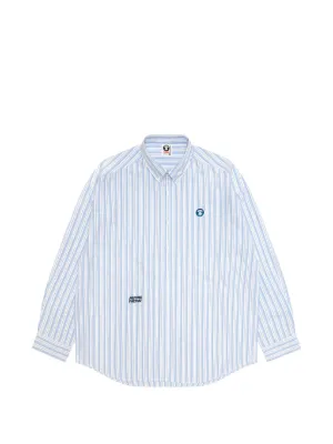 AAPE BY *A BATHING APE® ストライプ ポケットシャツ | ブルー