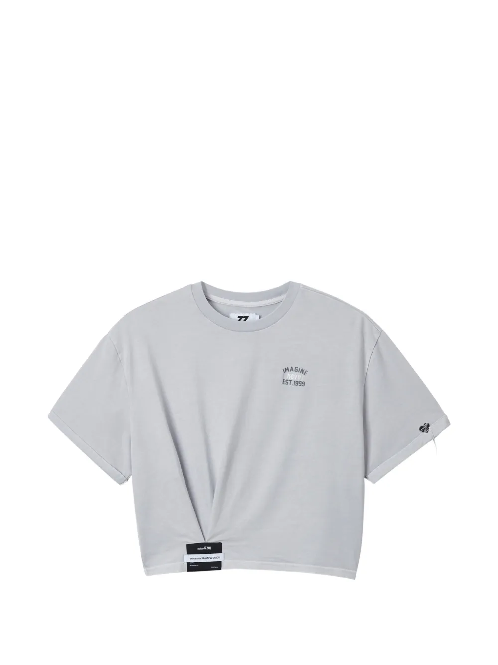 izzue twisted cropped T-shirt - Grigio
