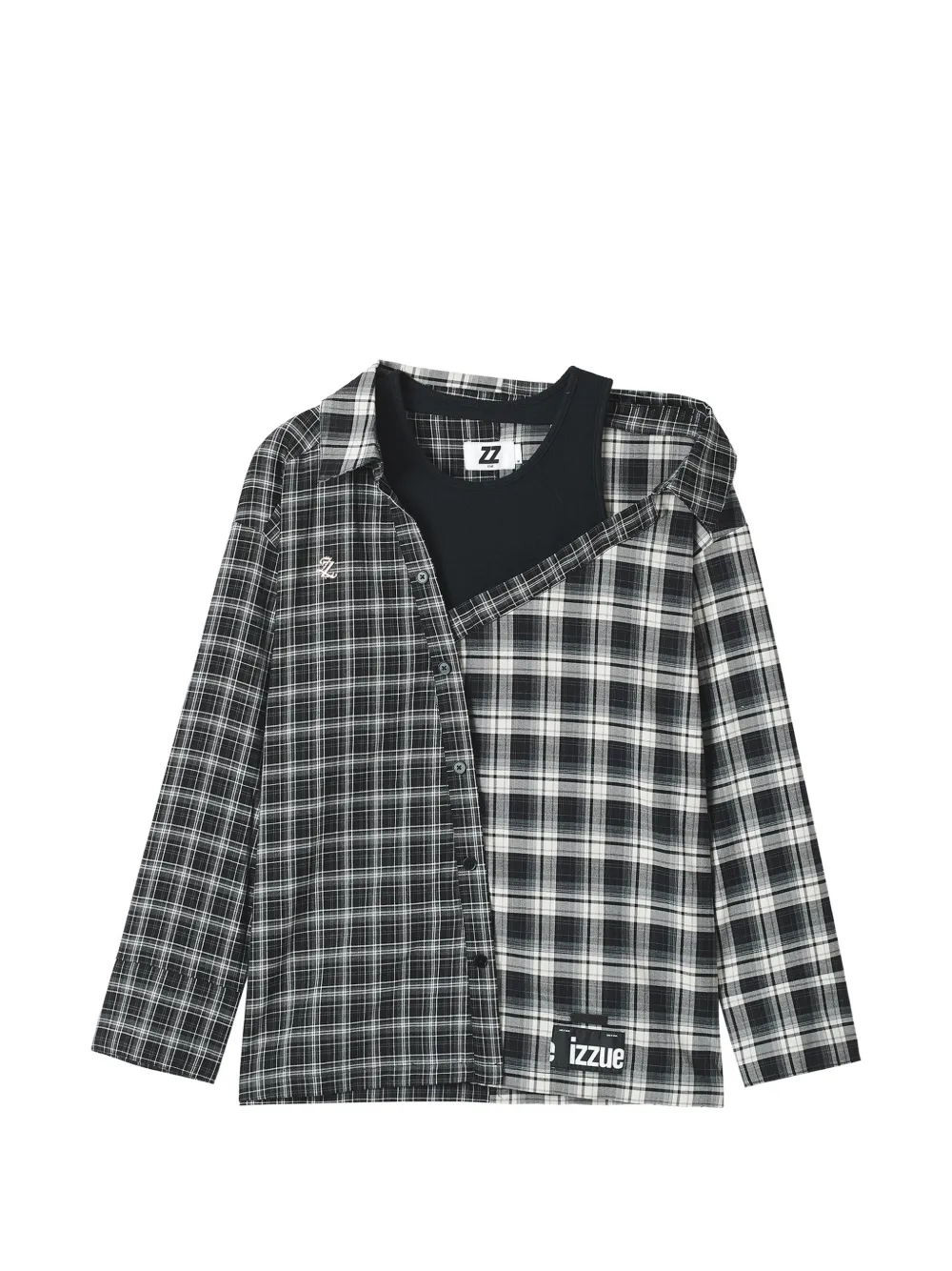 izzue checked shirt - Nero