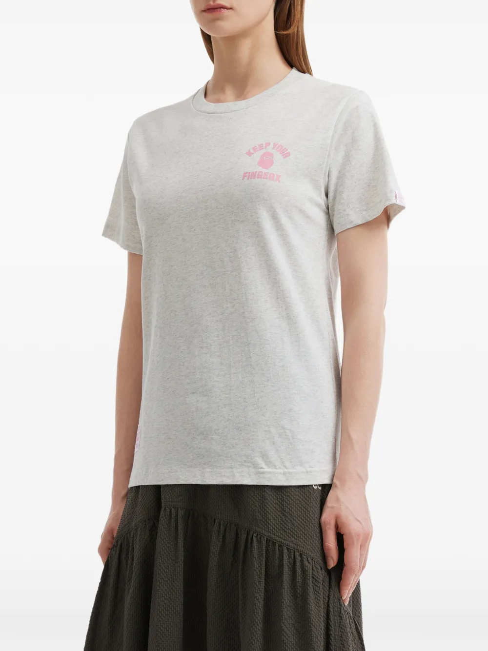  Fingercroxx Print T-shirt - Grey 
