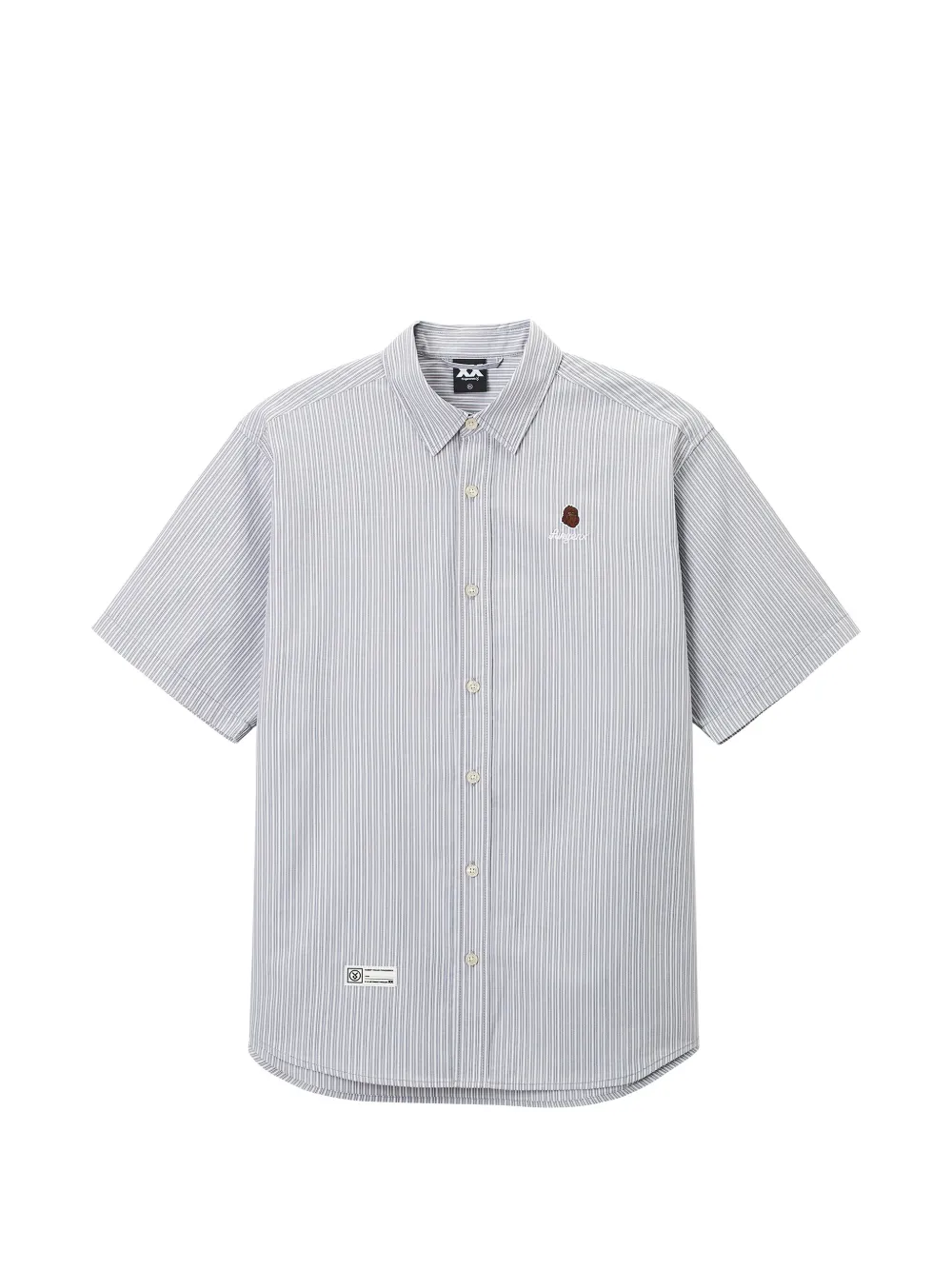 FINGERCROXX striped short-sleeve shirt - Grigio
