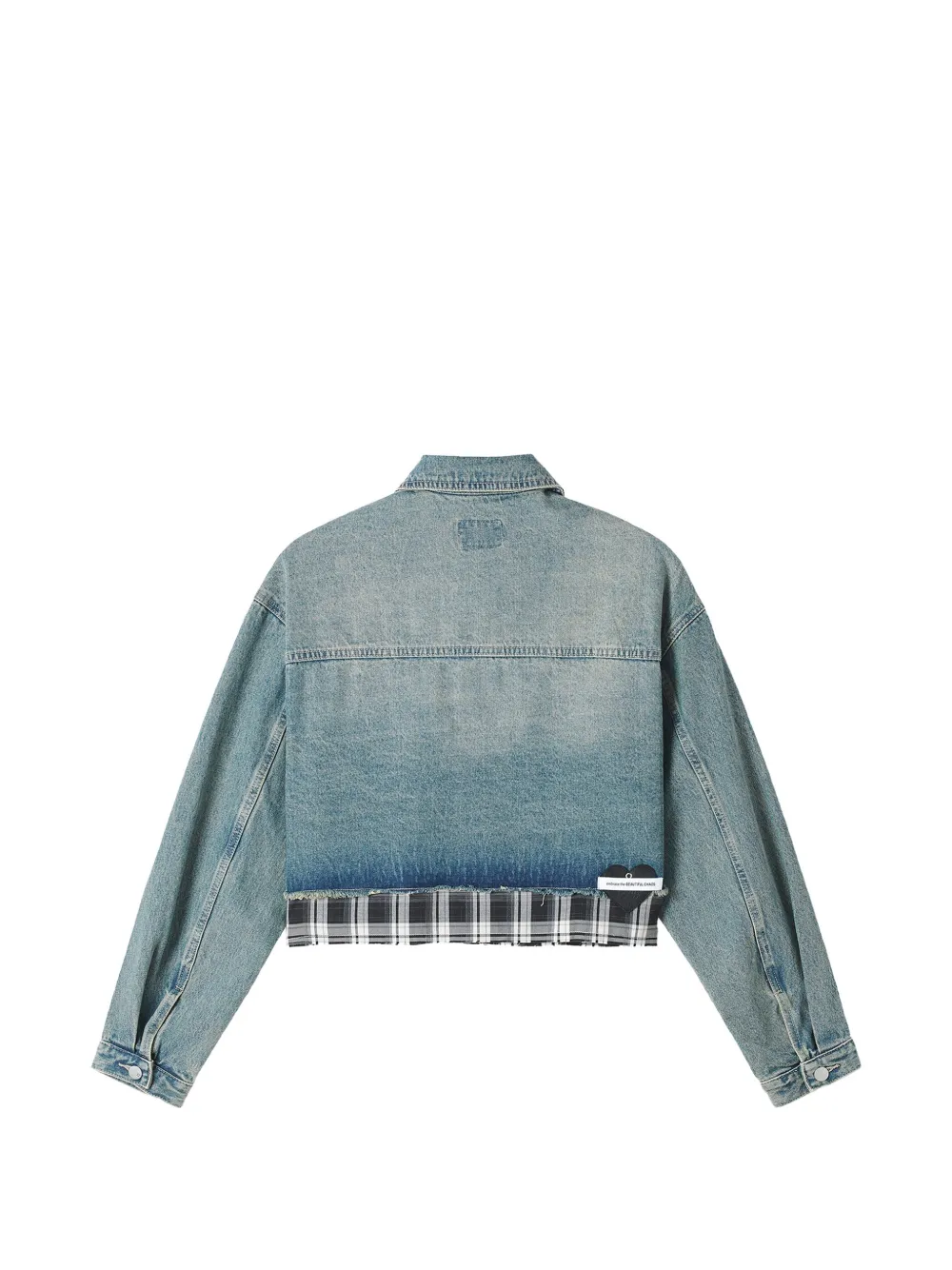 Frayed-Check Denim Jacket