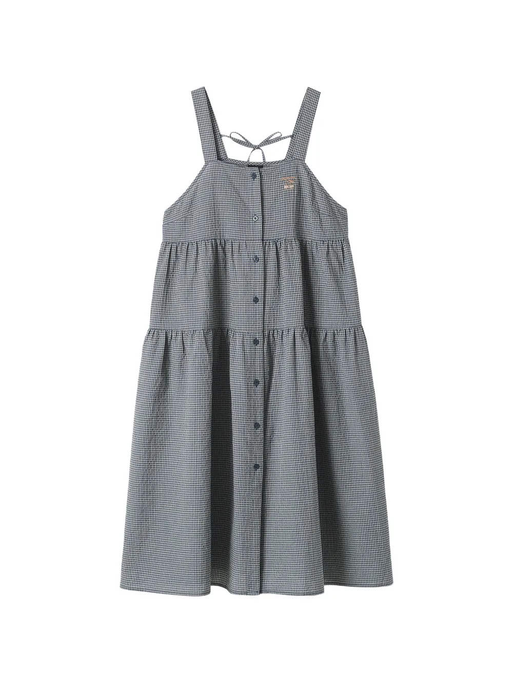 FINGERCROXX tiered tie midi dress - Nero