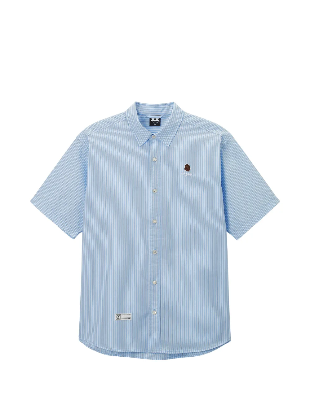 FINGERCROXX embroidered striped shirt - Blu