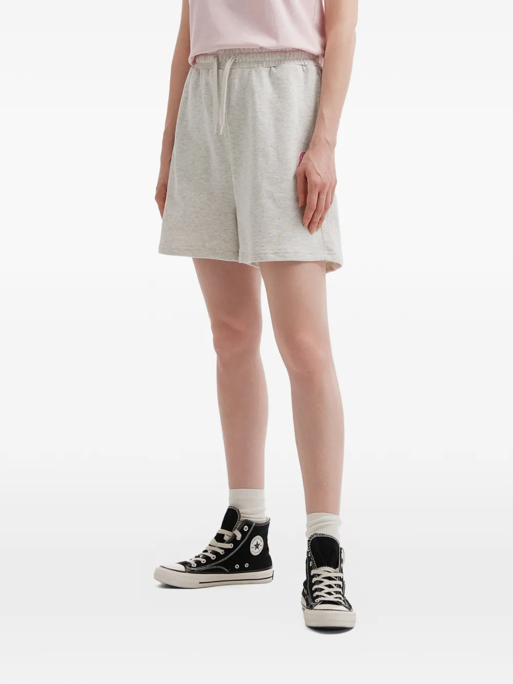  Fingercroxx Drawstring Patch Pocket Shorts - Grey 