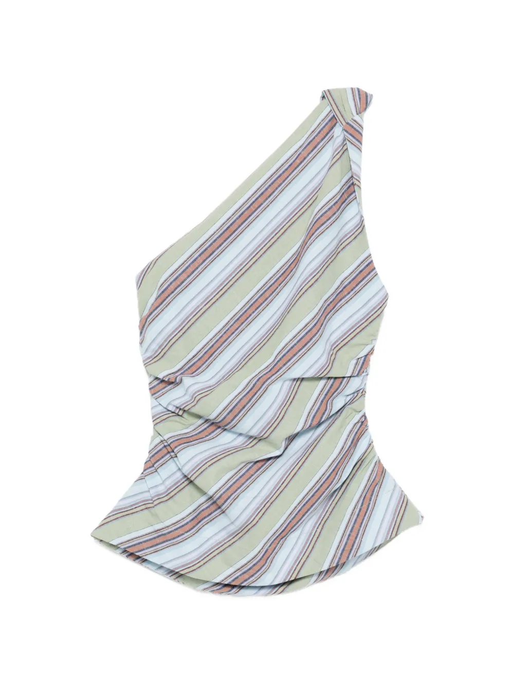 Faithfull the Brand one-shoulder striped blouse - Verde