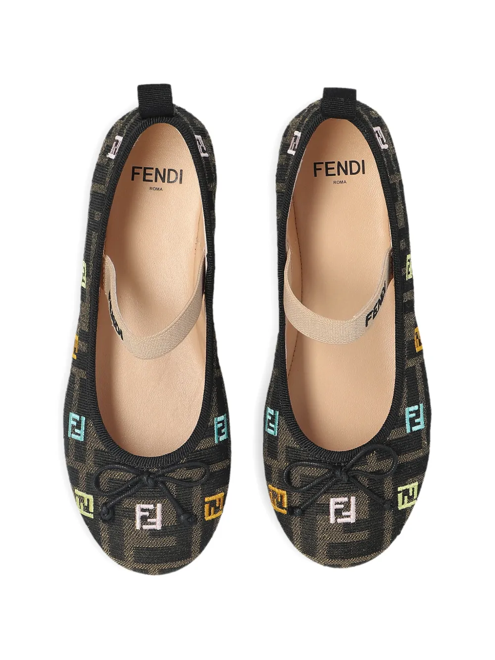 Fendi Kids FF-motif ballet flats Bruin