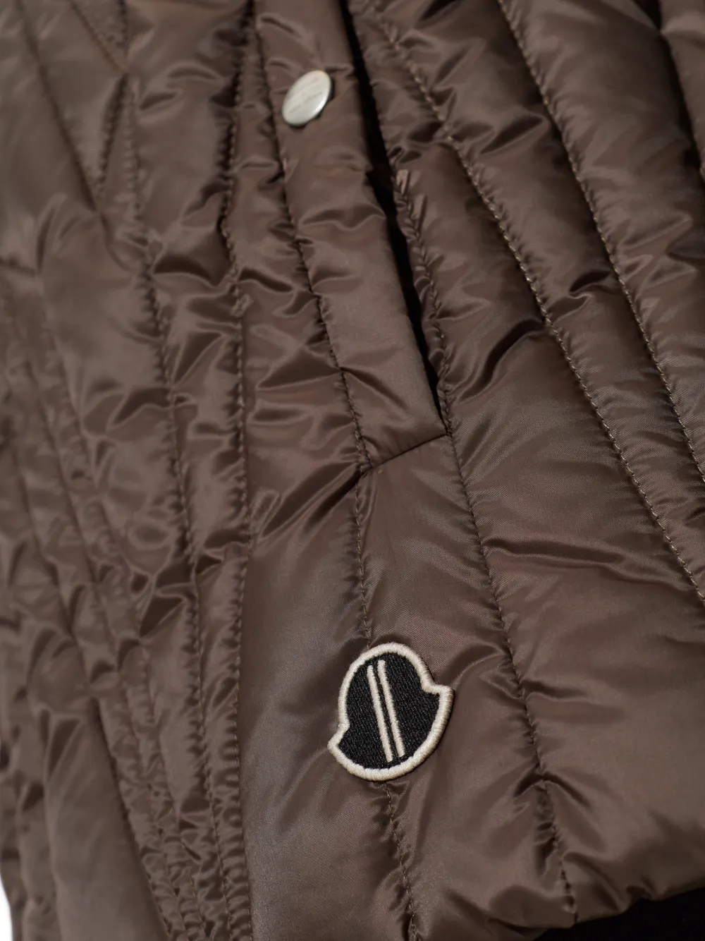 Moncler + Rick Owens Bodywarmer met capuchon Bruin
