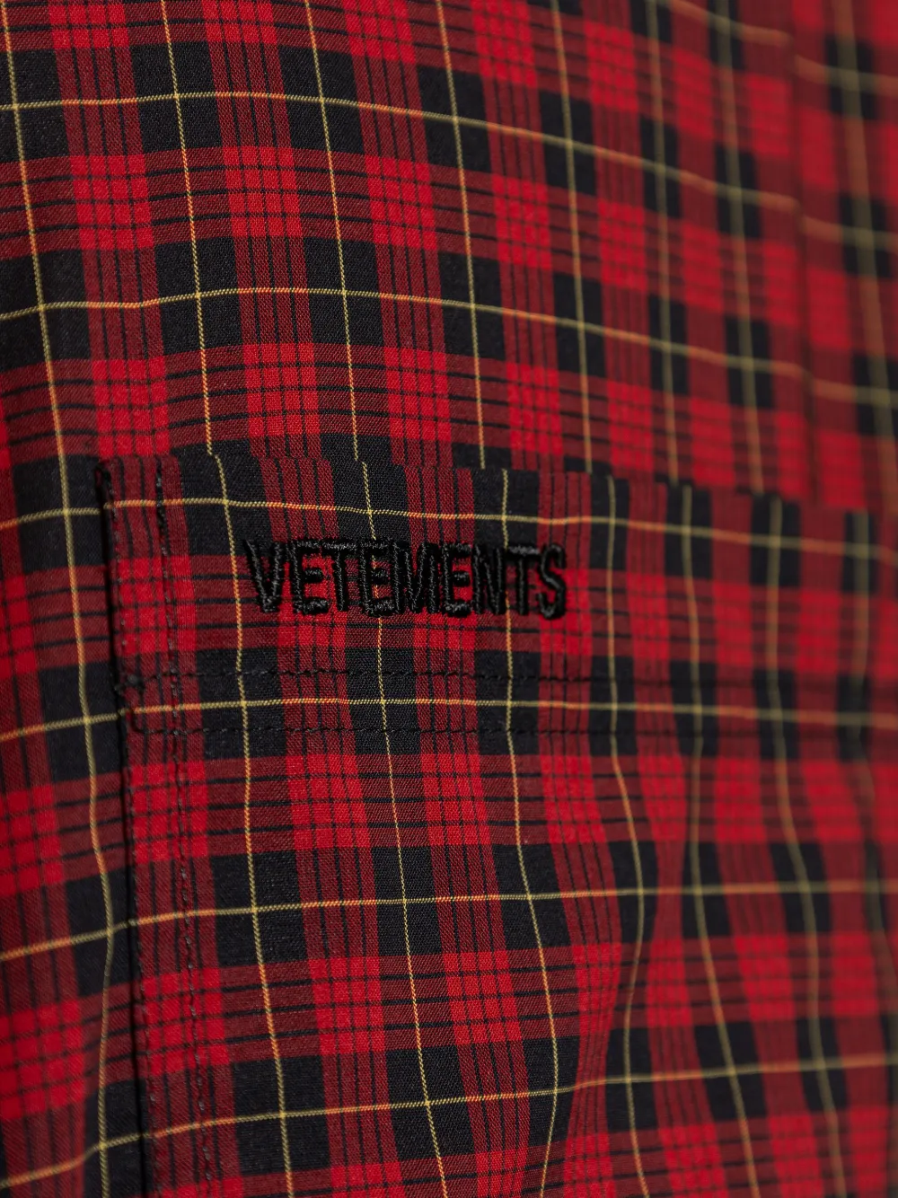 VETEMENTS Geruit overhemd Rood
