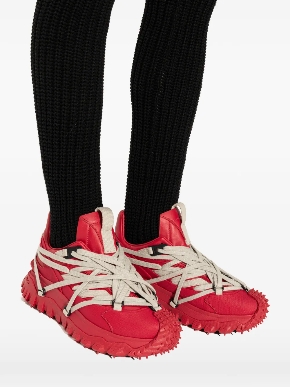 Moncler + Rick Owens Trailgrip Megalace sneakers Rood