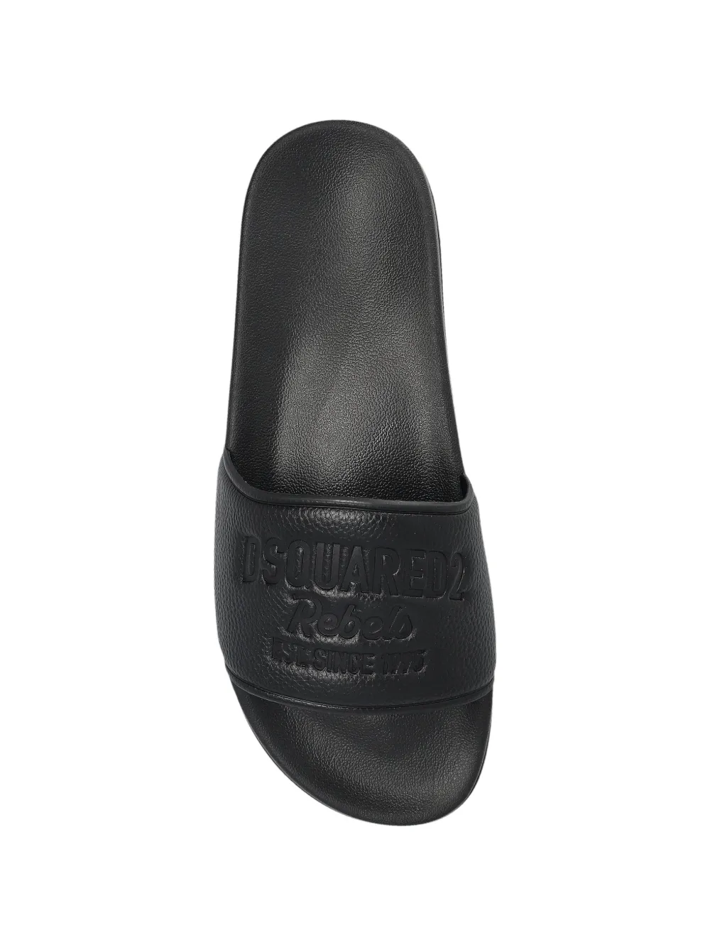 DSQUARED2 debossed sliders Zwart