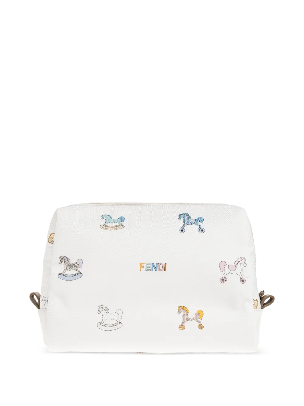 Fendi Kids horse print zip bag - Weiß