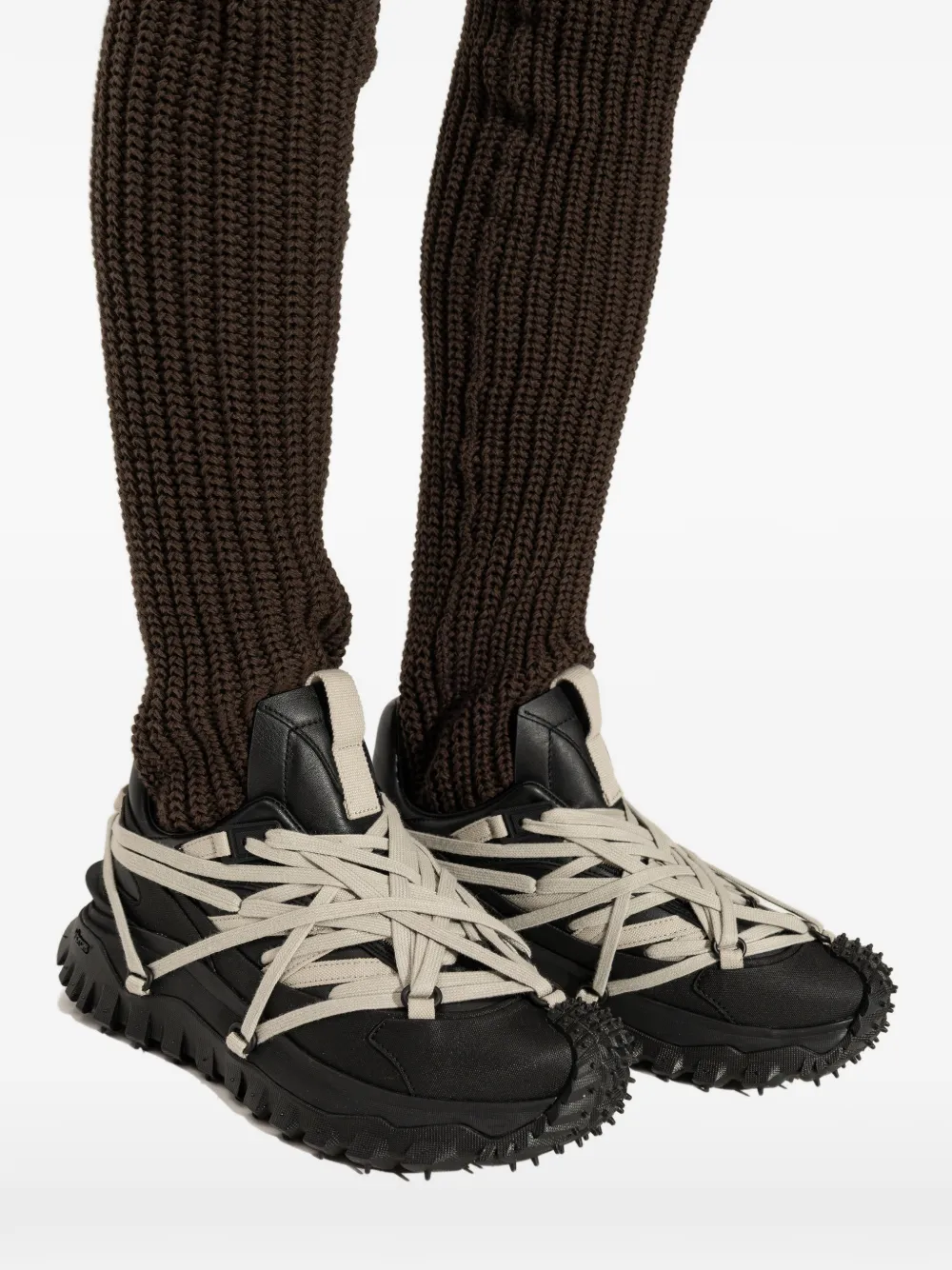 Moncler + Rick Owens laced studded sneakers Zwart