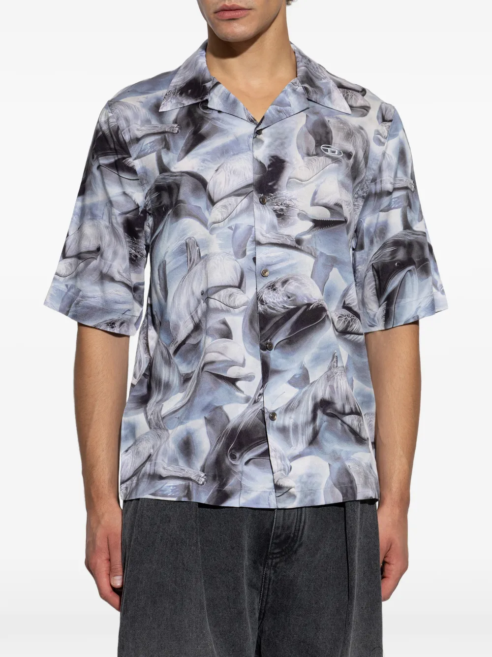 Diesel S-brack Dolphin-print Shirt - Grey 