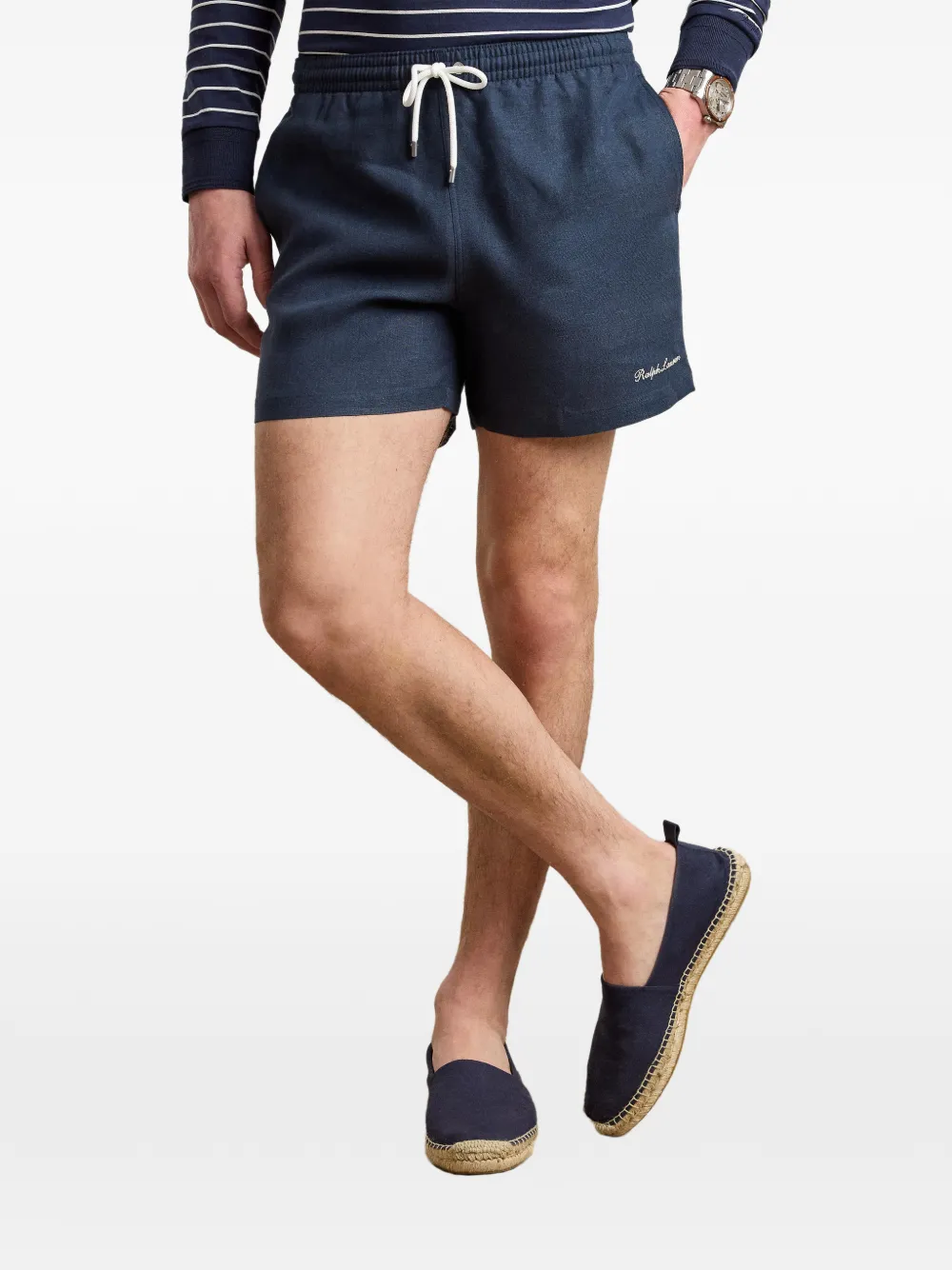 Ralph Lauren Purple Label Amalfi linnen zwembroek Blauw