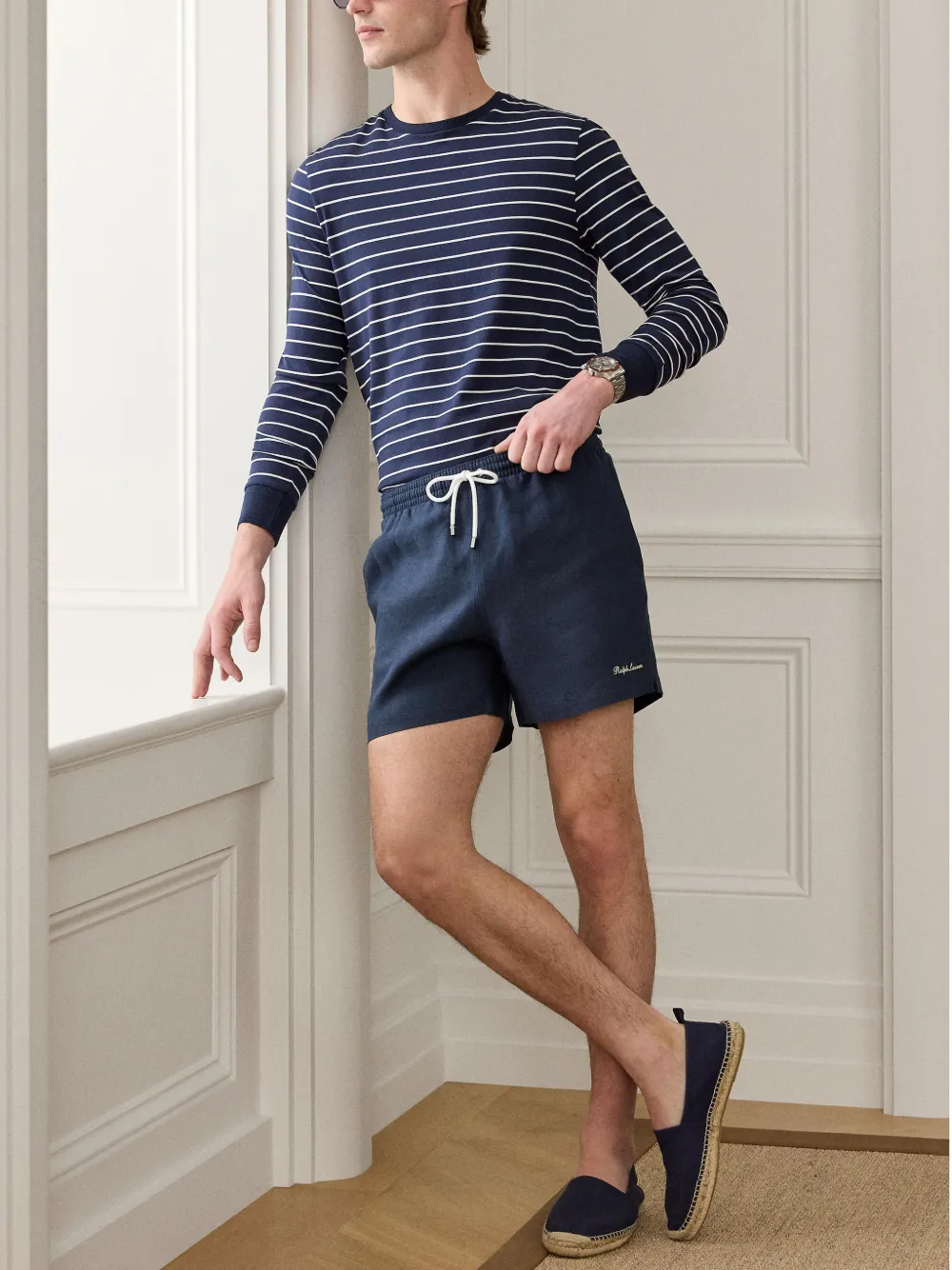 Ralph Lauren Purple Label Amalfi linnen zwembroek Blauw