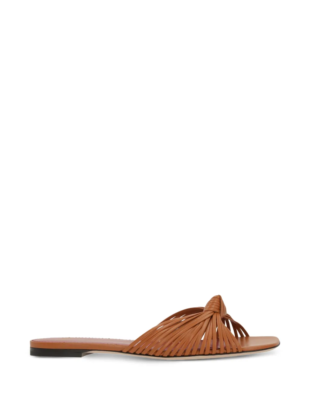 Valentino Garavani knotted leather flat sandals - Neutrals
