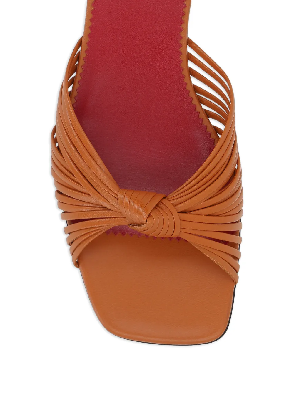 Valentino Garavani knotted leather flat sandals Beige