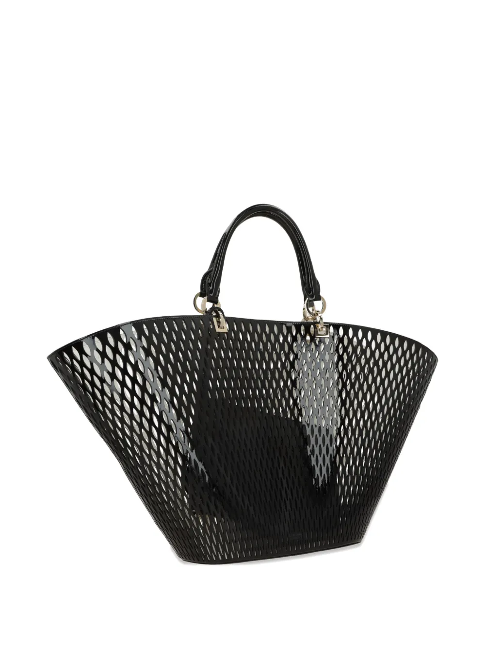 TOM FORD Lakleren shopper met uitgesneden details Zwart