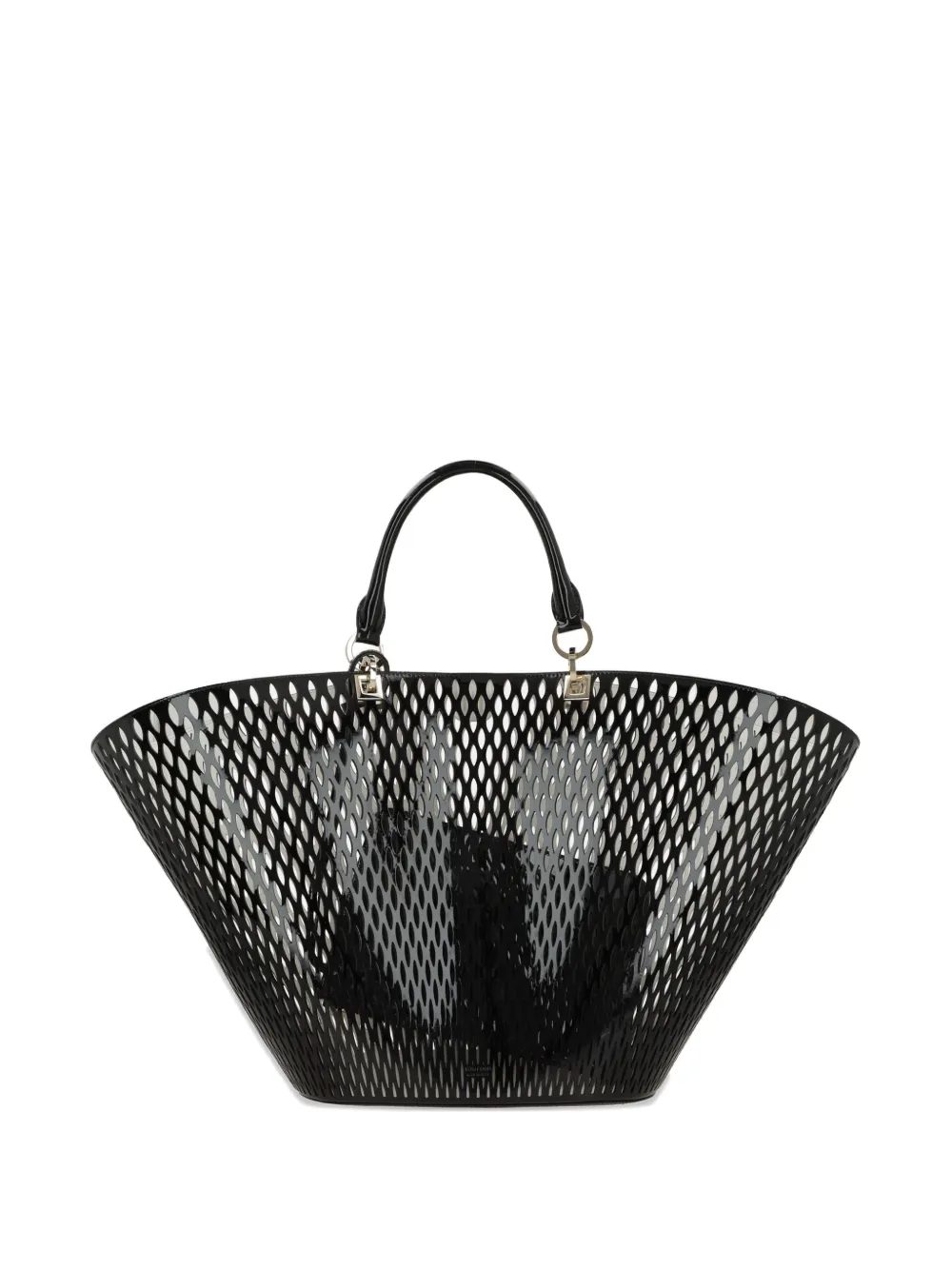 TOM FORD cut-out patent-leather tote bag - Black
