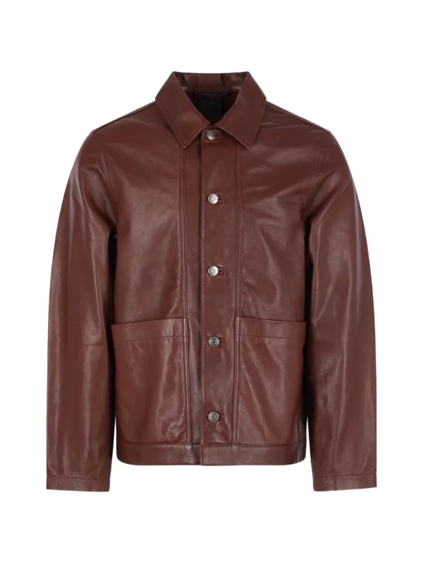 Giorgio Brato Buttoned Leather Jacket | Brown | FARFETCH PH