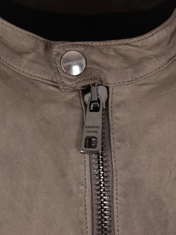 Giorgio Brato Zip Lamb Leather Jacket | Brown | FARFETCH