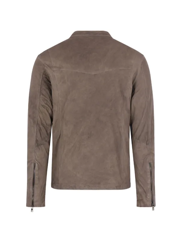 Giorgio Brato Zip Lamb Leather Jacket | Brown | FARFETCH