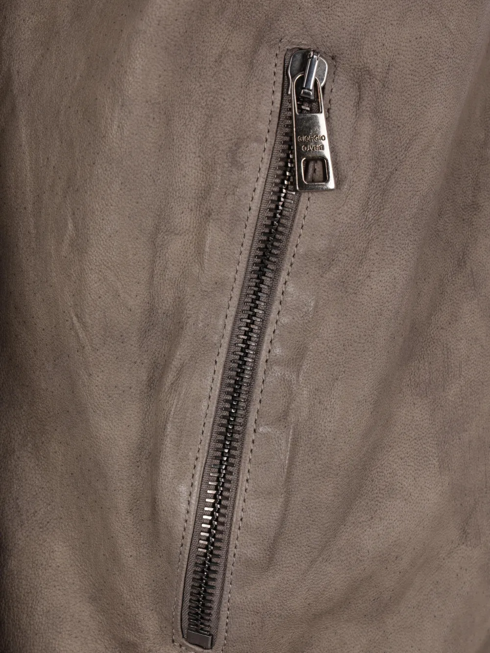  Giorgio Brato Zip Lamb Leather Jacket - Brown 