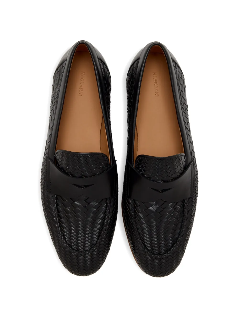 Magnanni woven penny loafers Zwart