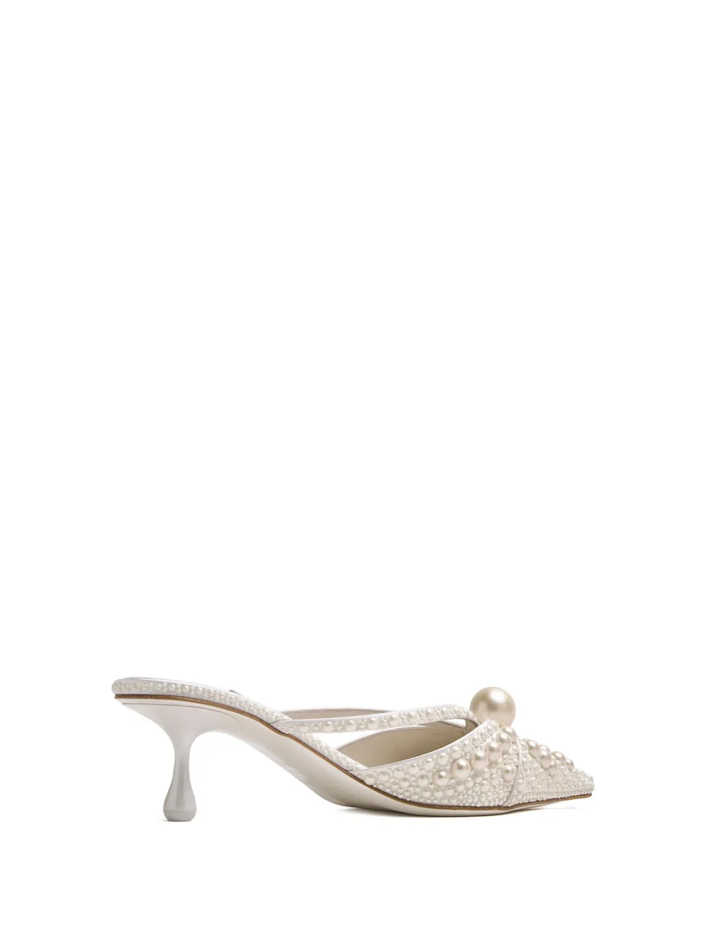 Jimmy Choo Sana pearl-embellished pointed mules Wit