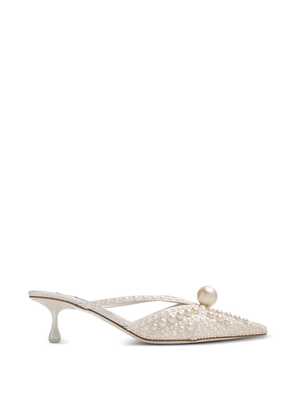Jimmy Choo Sana pearl-embellished pointed mules Wit