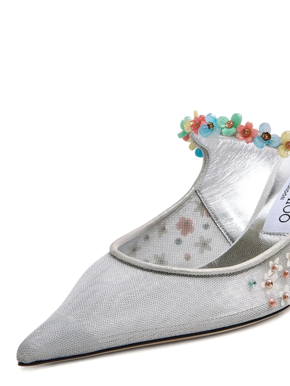 Jimmy Choo Bing floral appliqué mules Wit