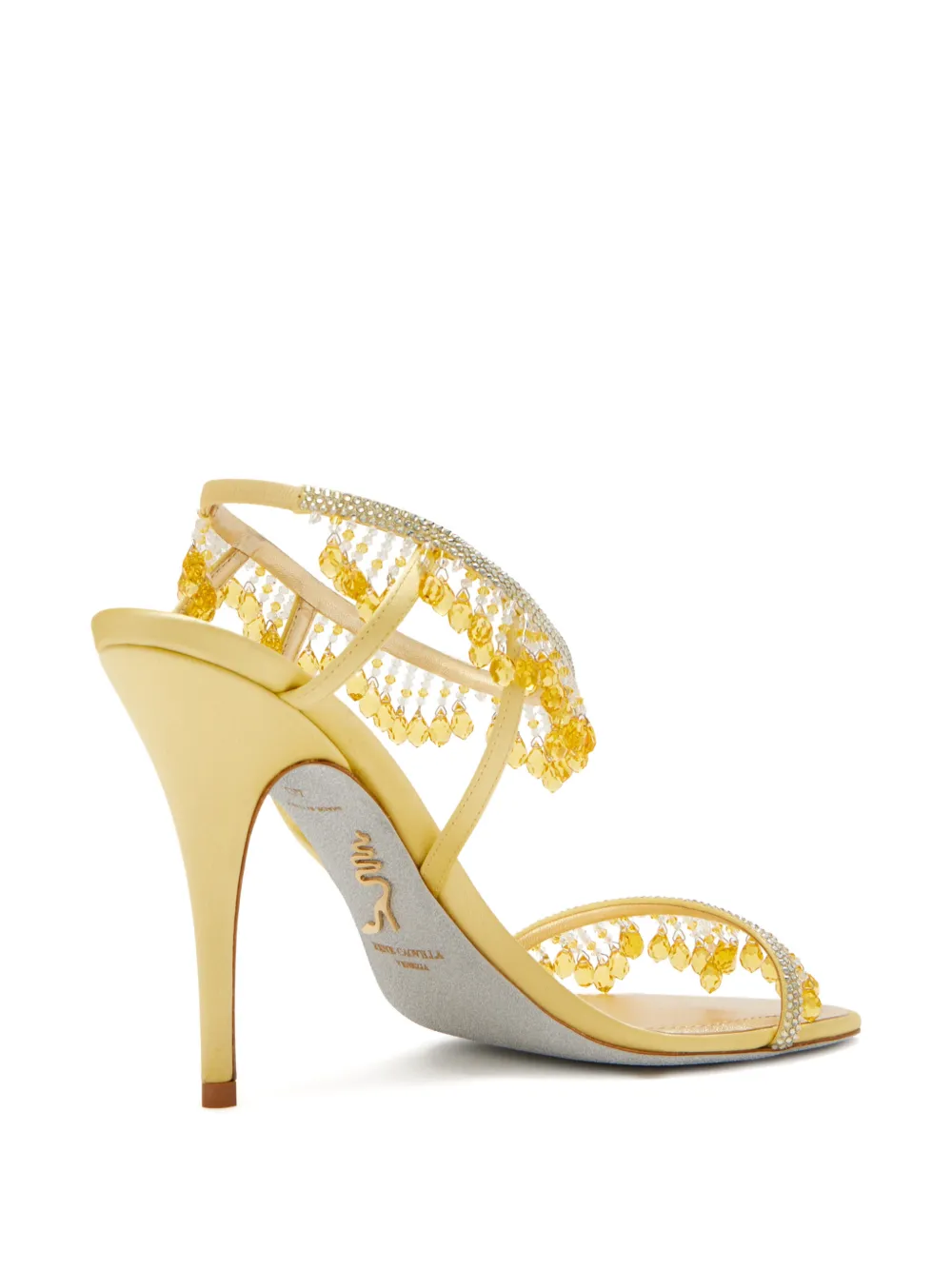 René Caovilla Jahanara beaded heeled sandals Geel